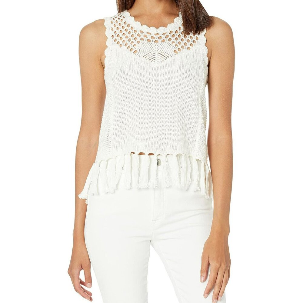 NWOT BCBGMAXAZRIA Women's Crochet and Tassel Sweater Tank, L